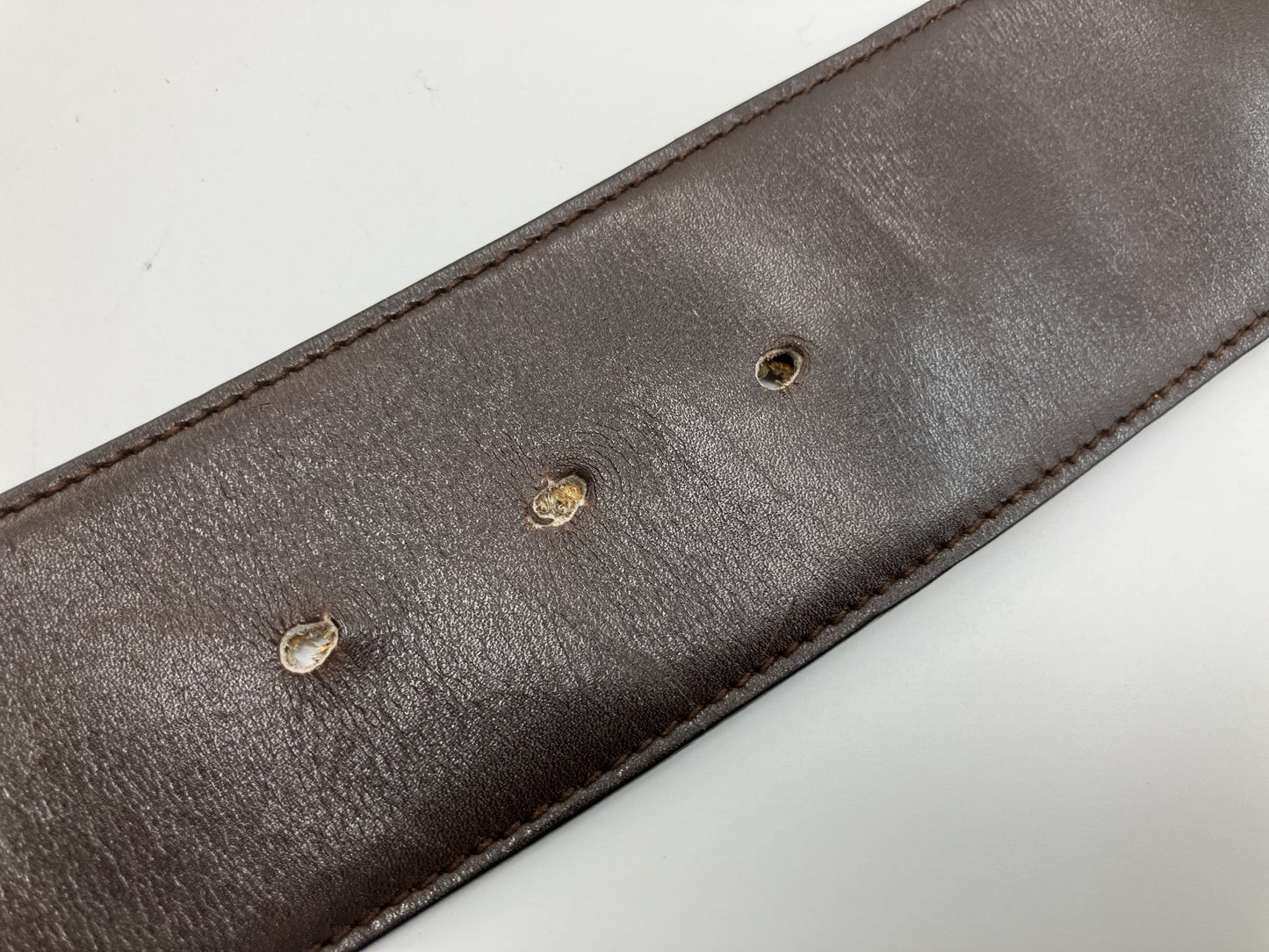 Cﾃｩline leather circle logo (diameter 8 cm) belt 82 cm x5.5 cm gold and brown