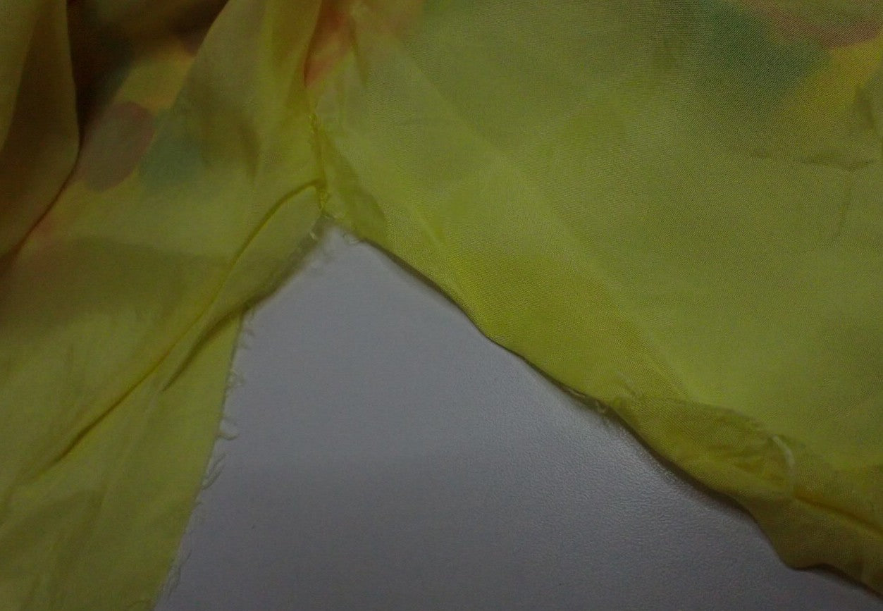 BALENCIAGA Paris Floral Print Flare Skirt Size 38 Yellow Polyester Japan