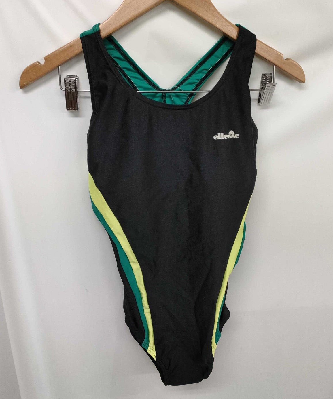 ellesse Women's One Piece Racing Swimsuit ESZ5495 Black Green Yellow Size O Japan