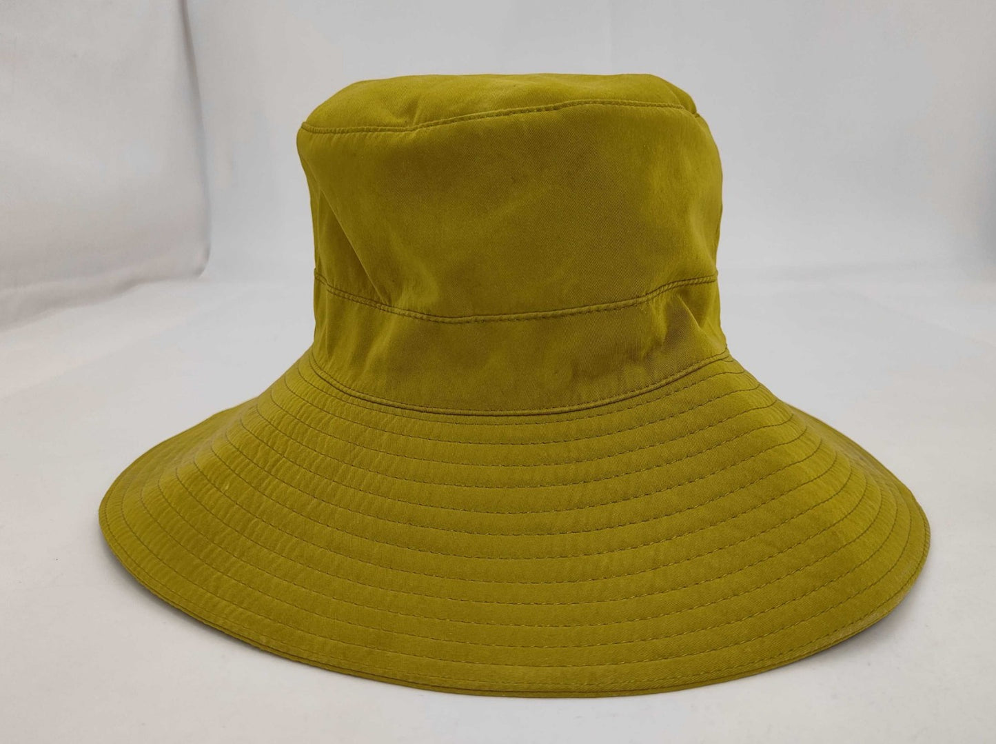 HERMES Bucket Hat Yellow Size 58 Made in France Polyester Nylon