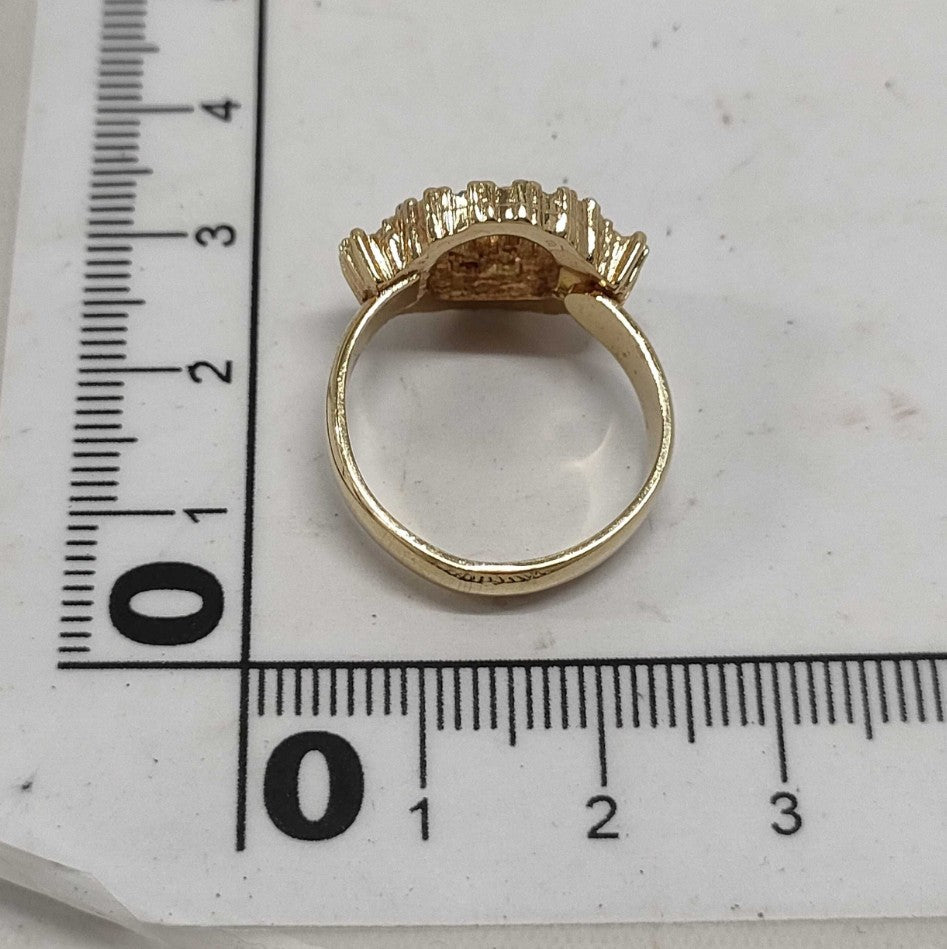 Christian Dior CD Logo Rhinestone Ring Gold Tone Germany US 7 EU 54