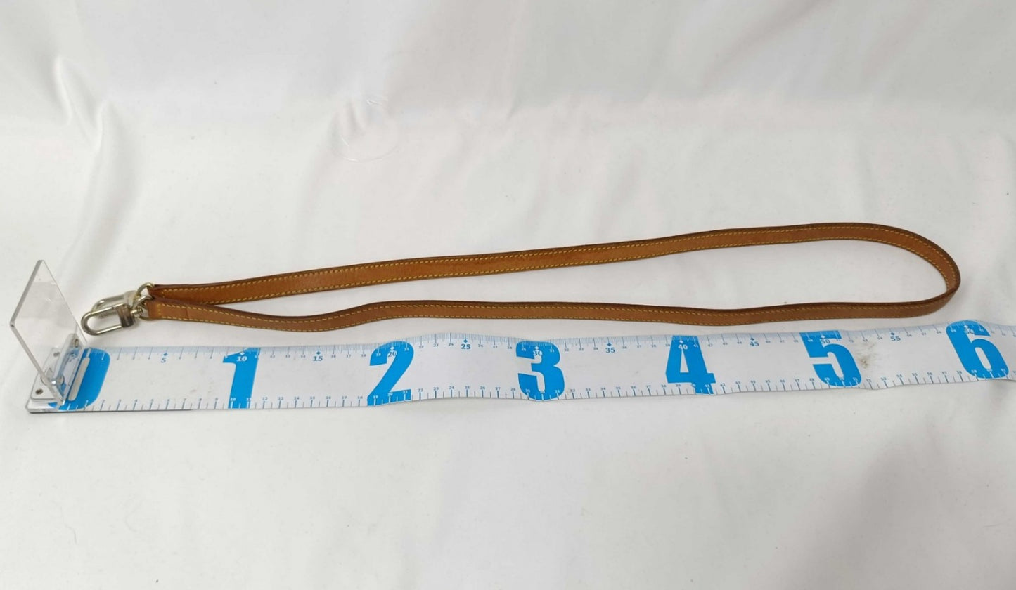 Louis Vuitton Vachetta Leather Shoulder Strap Brown Silver Hardware 120cm
