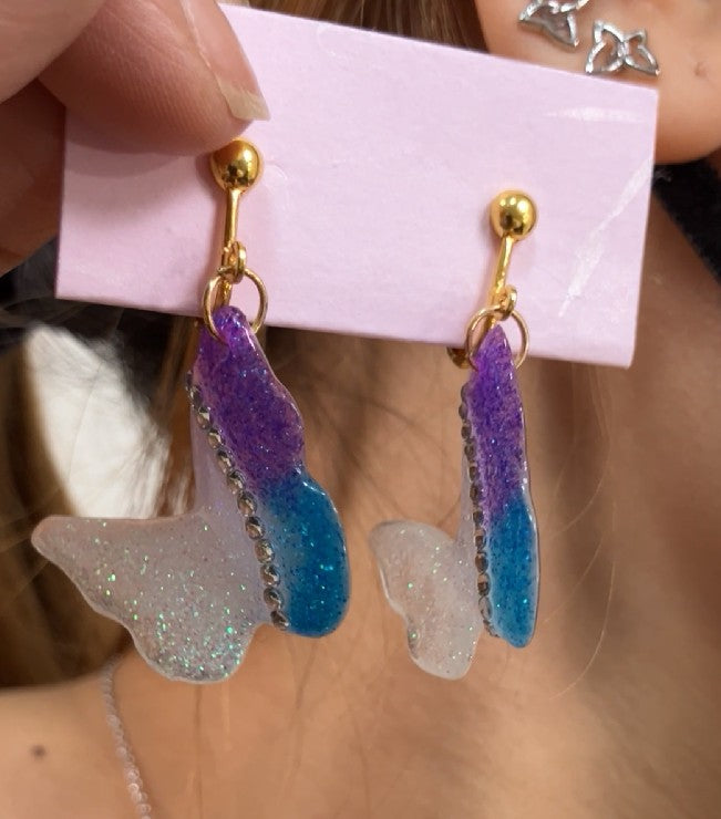 Treasure Castle Original Handmade Mermaid Tail Resin Clip On Earrings Japan