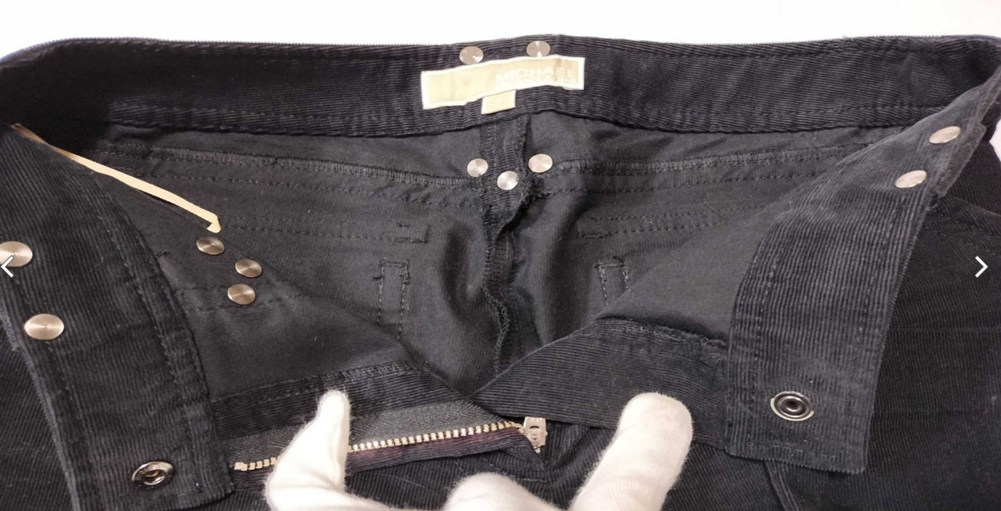 Michael Kors Black Corduroy Bootcut Pants Women Size 2 Flare