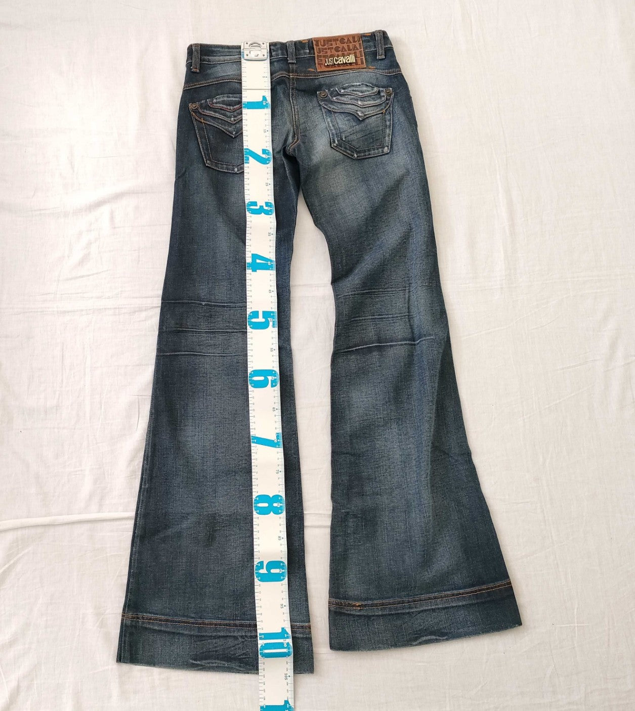 JUST cavalli Women's Bootcut Flare Jeans Blue Denim Size 26 IT40 Made in Tunisia