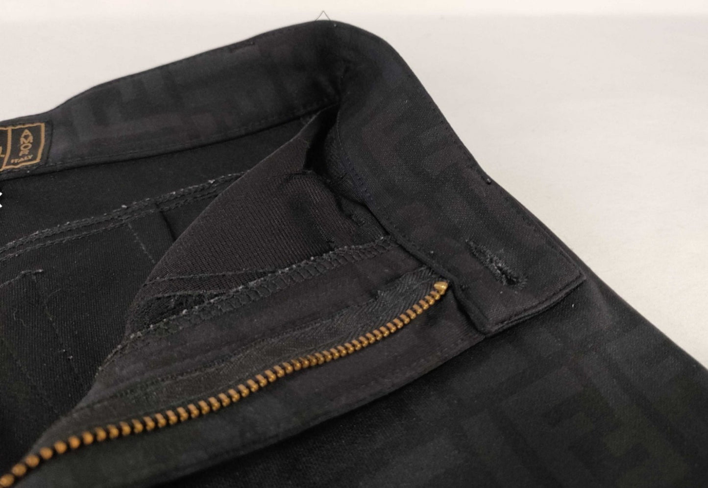 FENDI Jeans Zucca FF Monogram Stretch Pants Black Italy Womens 27