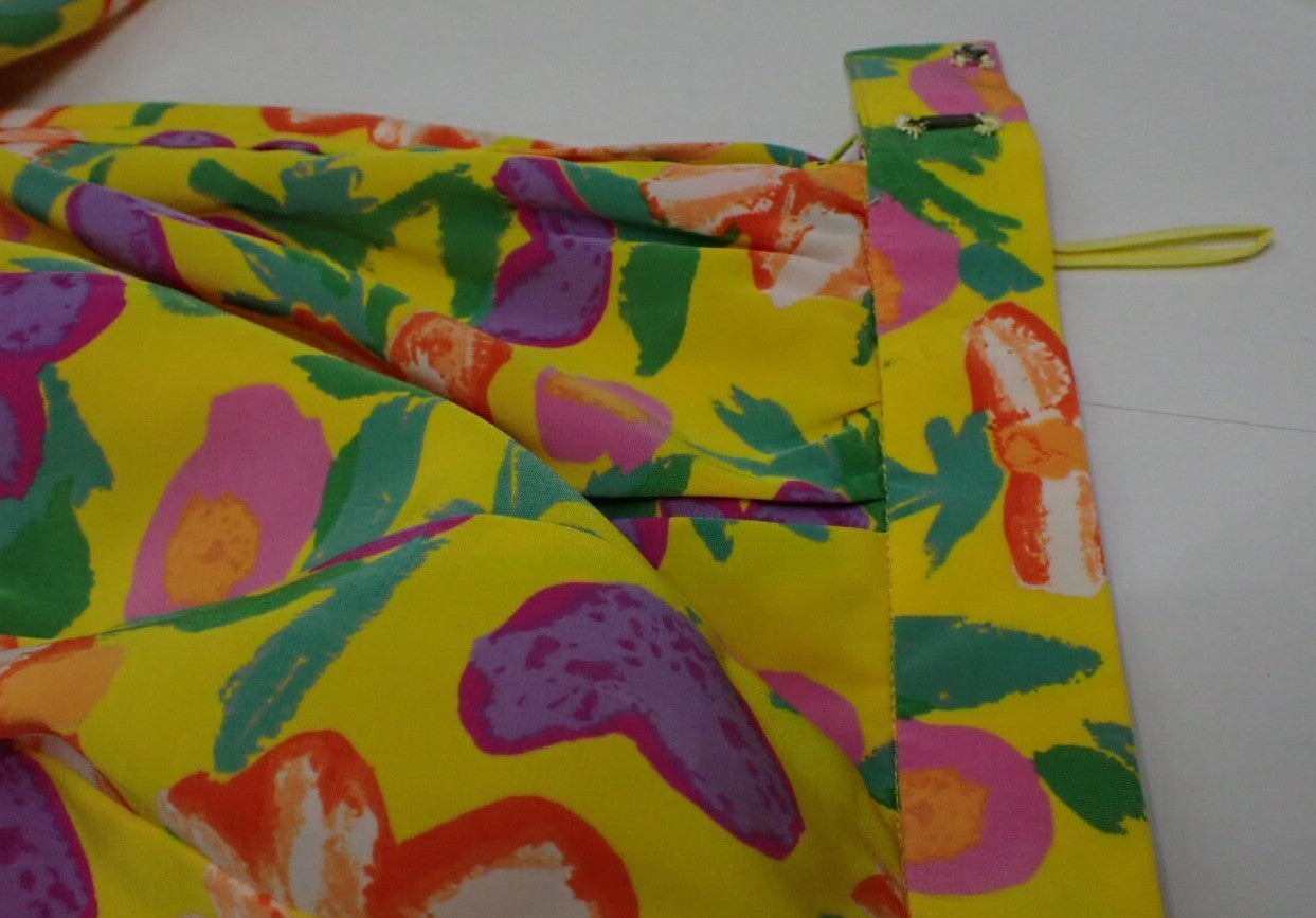 BALENCIAGA Paris Floral Print Flare Skirt Size 38 Yellow Polyester Japan