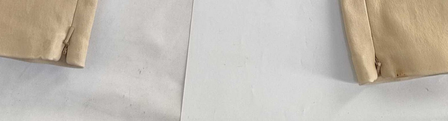 BALENCIAGA Lamb Leather Pants Beige Size 38 Genuine Leather Zip Hem