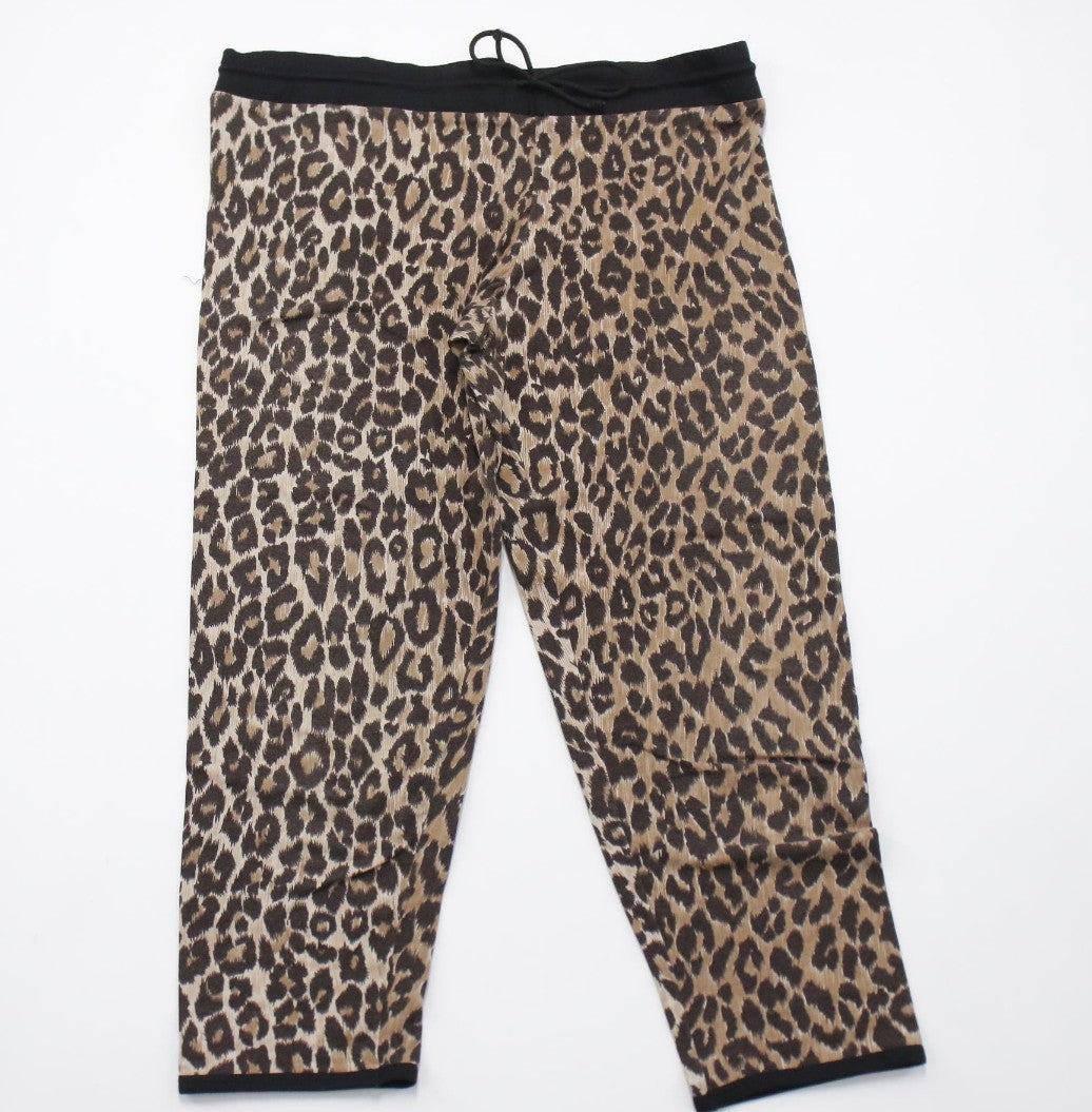 Dolce & Gabbana Leopard Print Leggings Pants Stretch Cropped Size L