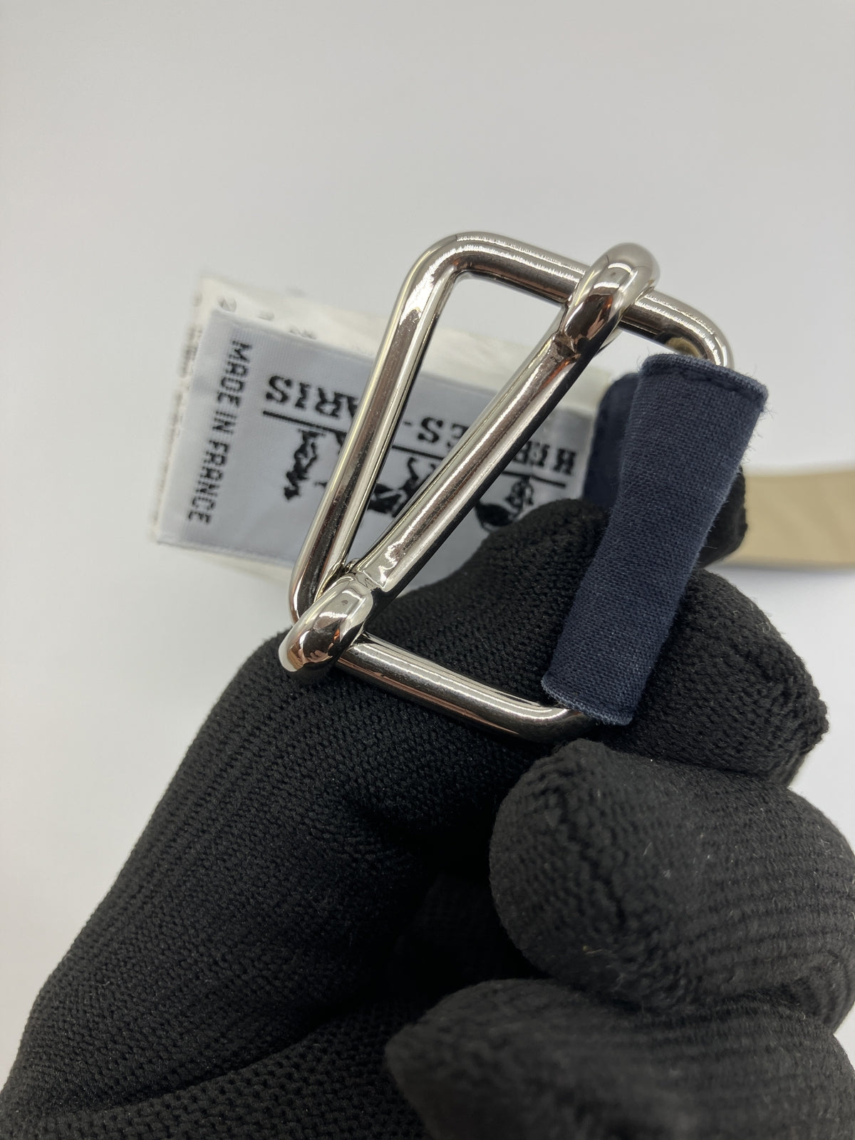 HERMES Paris Dog Coat Cape Cotton Navy Beige Buckle Strap Made in France