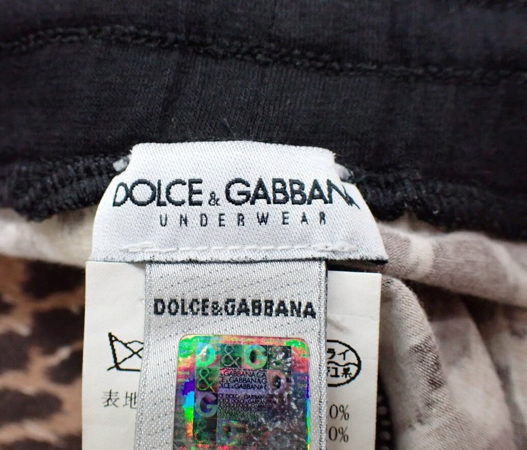 Dolce & Gabbana Leopard Print Leggings Pants Stretch Cropped Size L