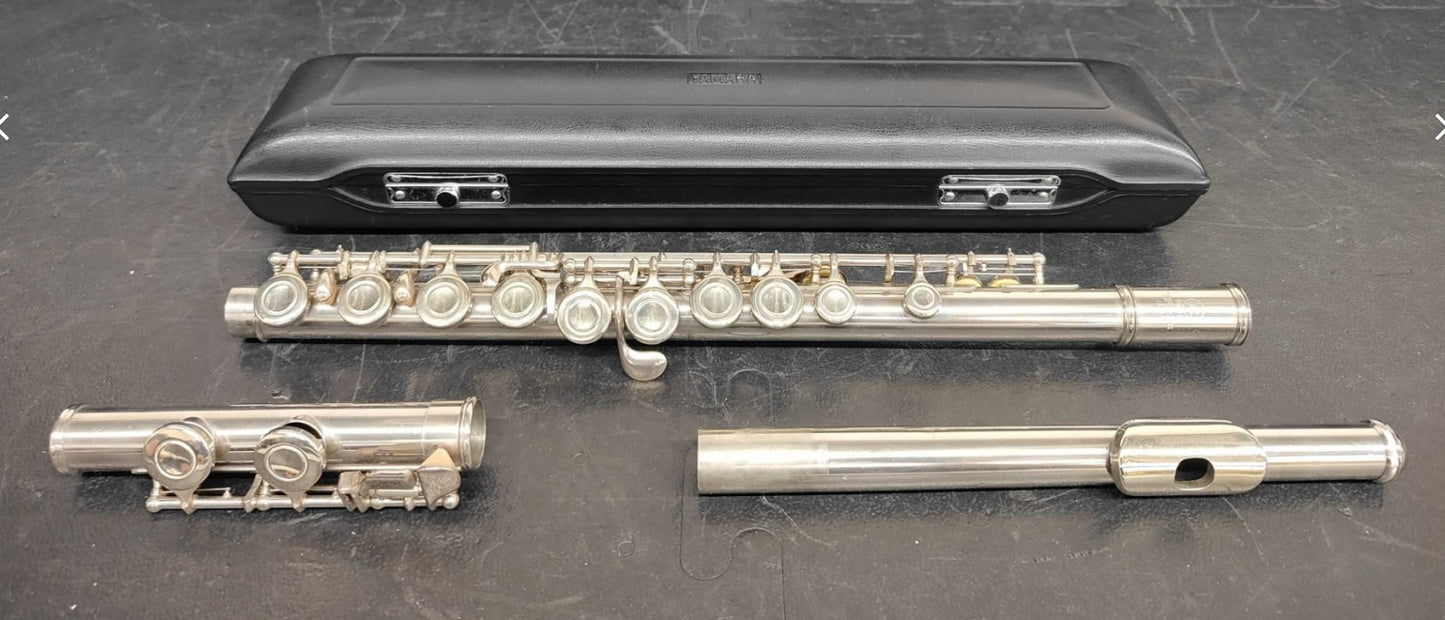 YAMAHA YFL-23 Silver Plated Flute Japan w/ Case Dent Present Untested