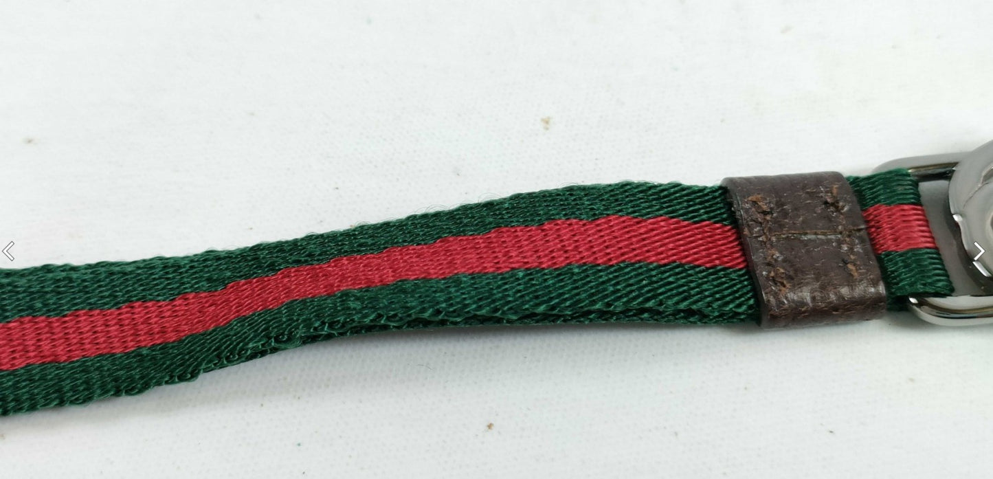 GUCCI Web Stripe Interlocking G Neck Strap Lanyard Key Ring Phone Holder Italy