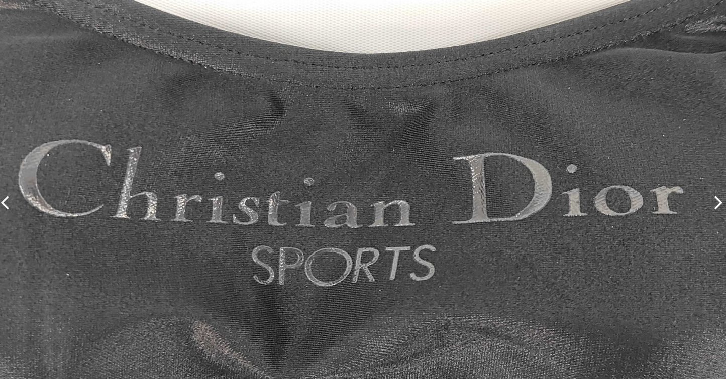 Christian Dior SPORTS One Piece Swimsuit Black Logo Women's Size M Vintage