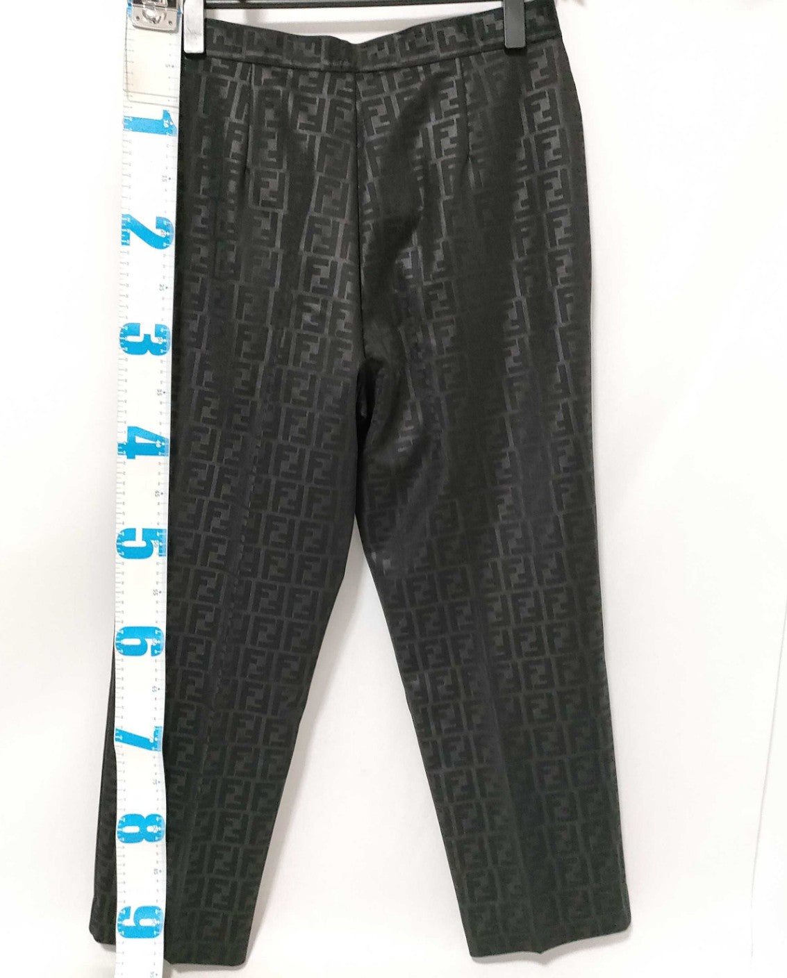 FENDI Jeans Zucca FF Logo Pants Women's XL Black Made in Italy