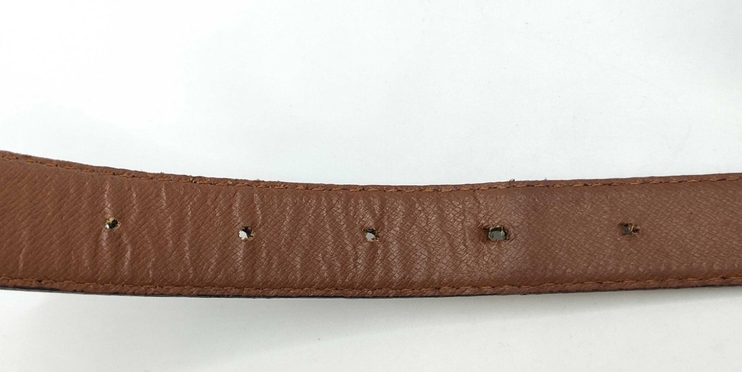 Louis Vuitton Monogram Canvas Belt Brown Silver Buckle Size 100/40 Made France