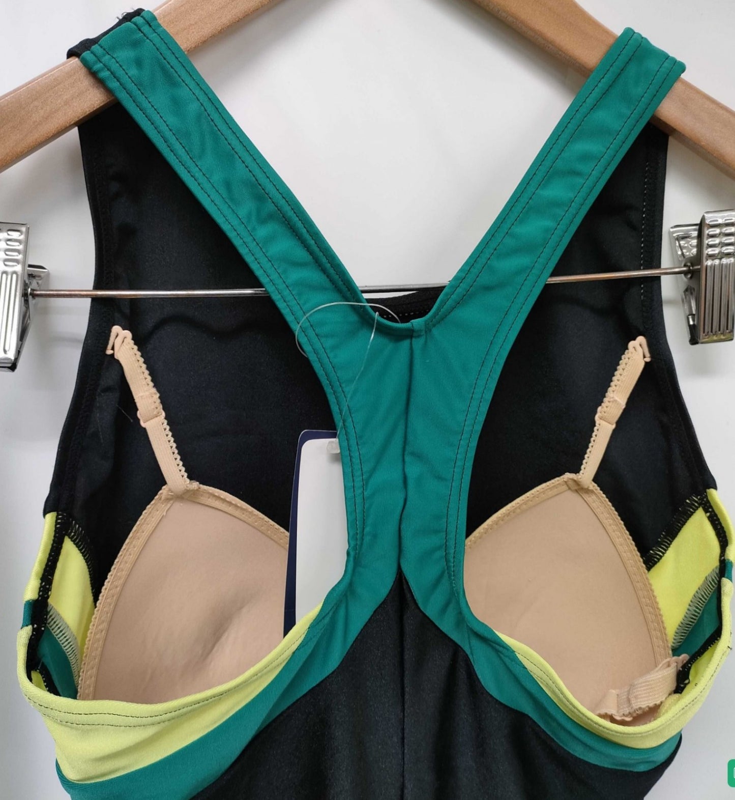 ellesse Women's One Piece Racing Swimsuit ESZ5495 Black Green Yellow Size O Japan