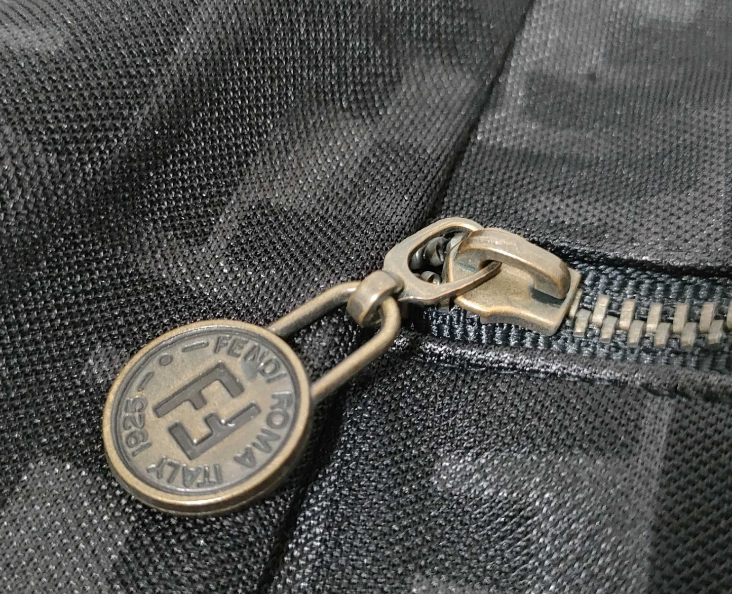 FENDI Jeans Zucca FF Logo Pants Women's XL Black Made in Italy