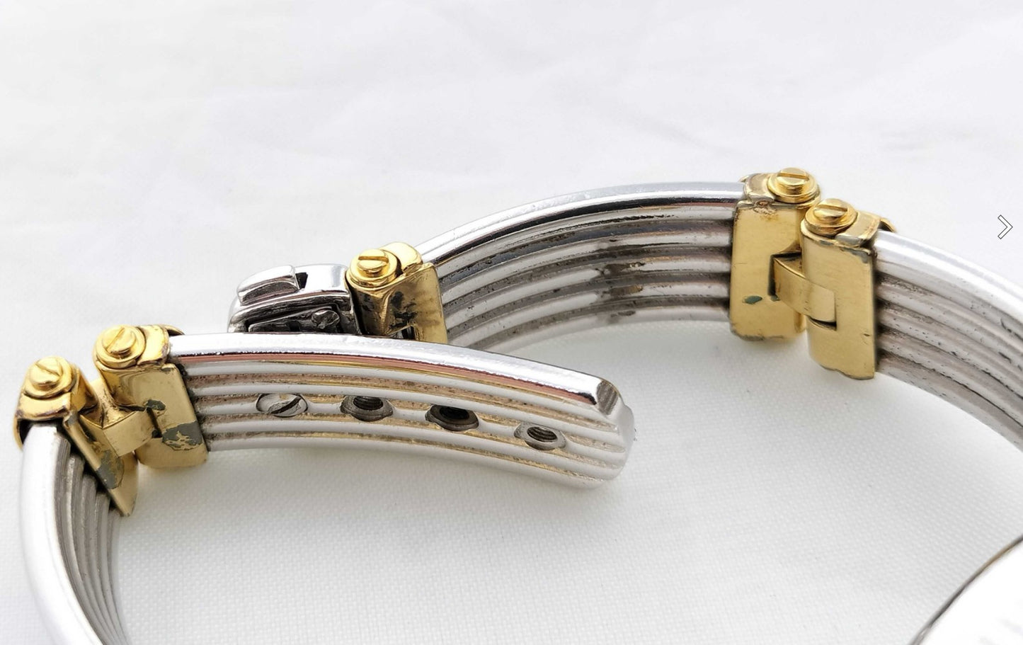 LEONARD 7424 Women's Quartz Watch Date Bangle Bracelet Swiss Made Working