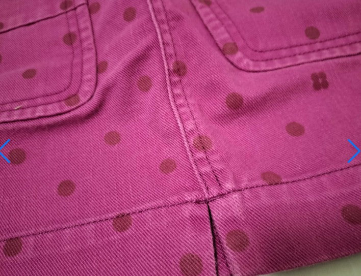 Louis Vuitton Pink Denim Mini Skirt Size 38 Polka Dot Embroidery Italy