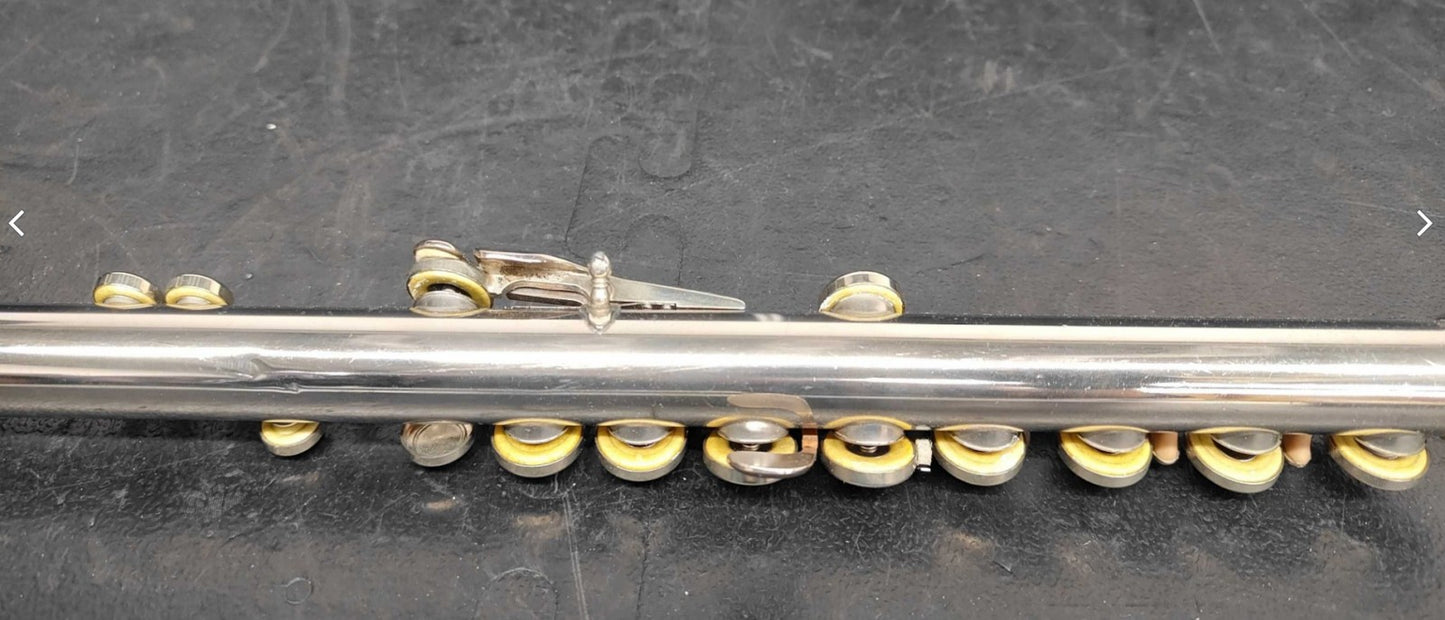 YAMAHA YFL-23 Silver Plated Flute Japan w/ Case Dent Present Untested