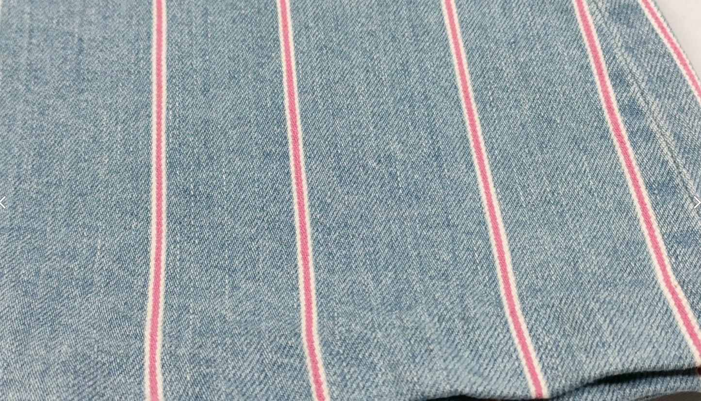 T Alexander Wang Striped Denim Mini Skirt Blue Size 0 Zip Back