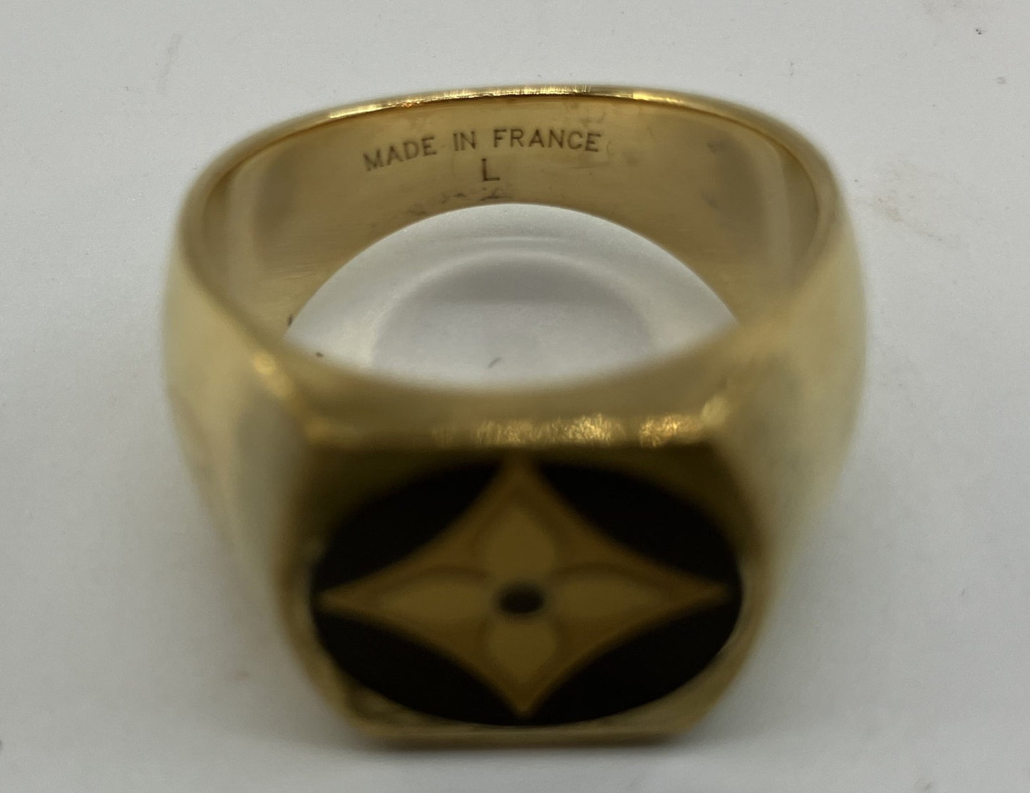 LOUIS VUITTON M65496 Monogram Bergfleur Signet Ring SV925 15.9g L size (JP21) (US10) (EU61) Free shipping 