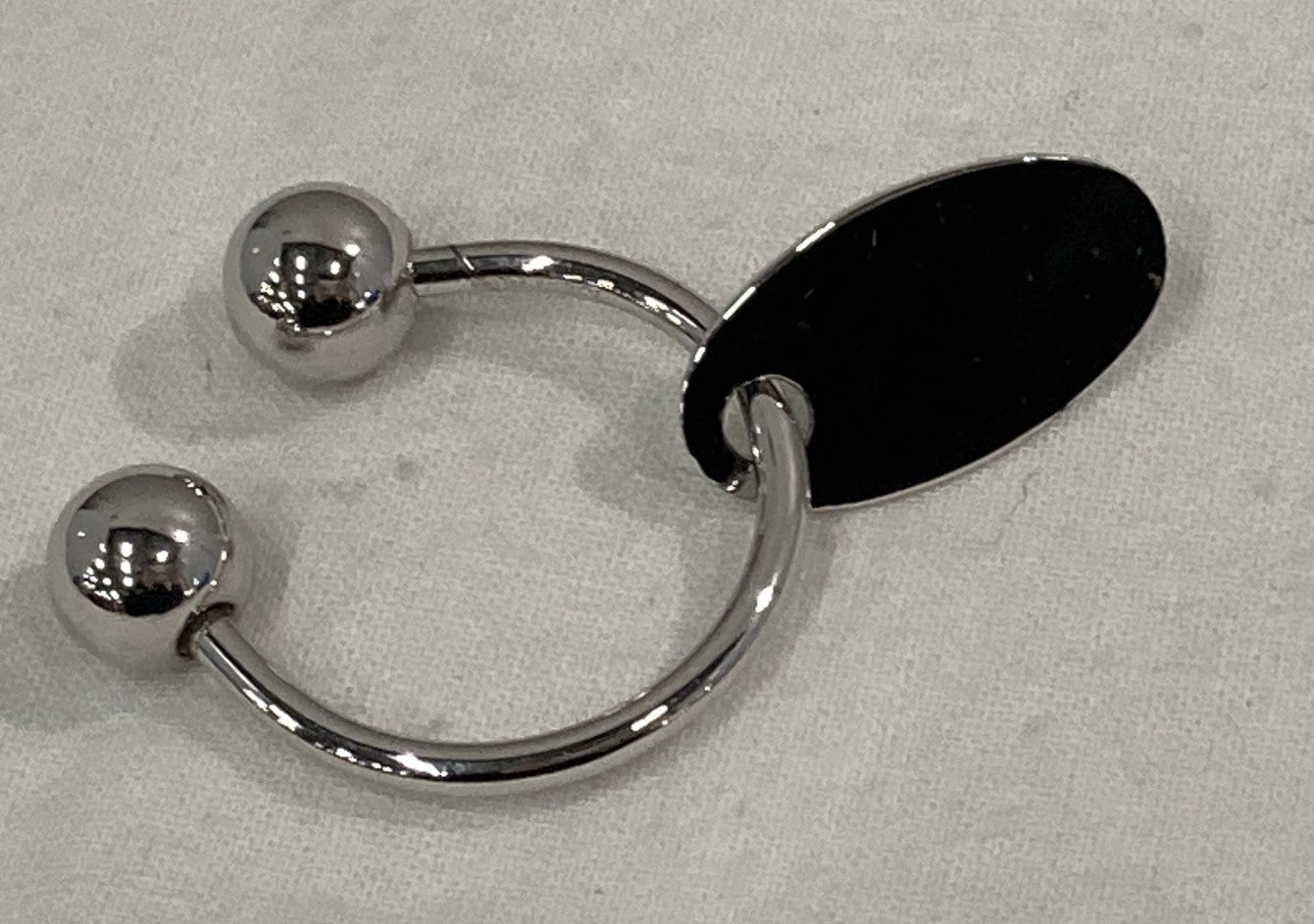 Cartier Sterling Silver Key Ring Bag Charm Oval Plate Screw Ring