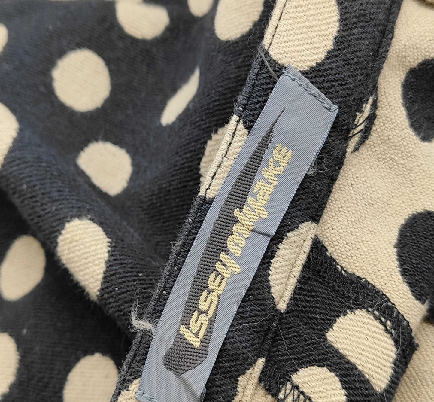 ISSEY MIYAKE 1986 Polka Dot Stretch Pants Size 9 Black Beige Japan VTG
