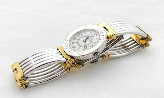LEONARD 7424 Women's Quartz Watch Date Bangle Bracelet Swiss Made Working