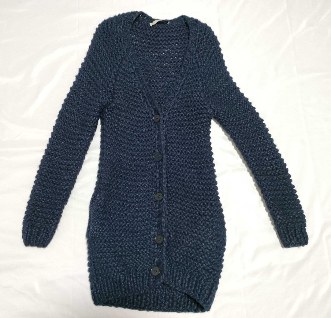 STELLA McCARTNEY Alpaca Wool Knit Long Cardigan Navy Size 36 Romania