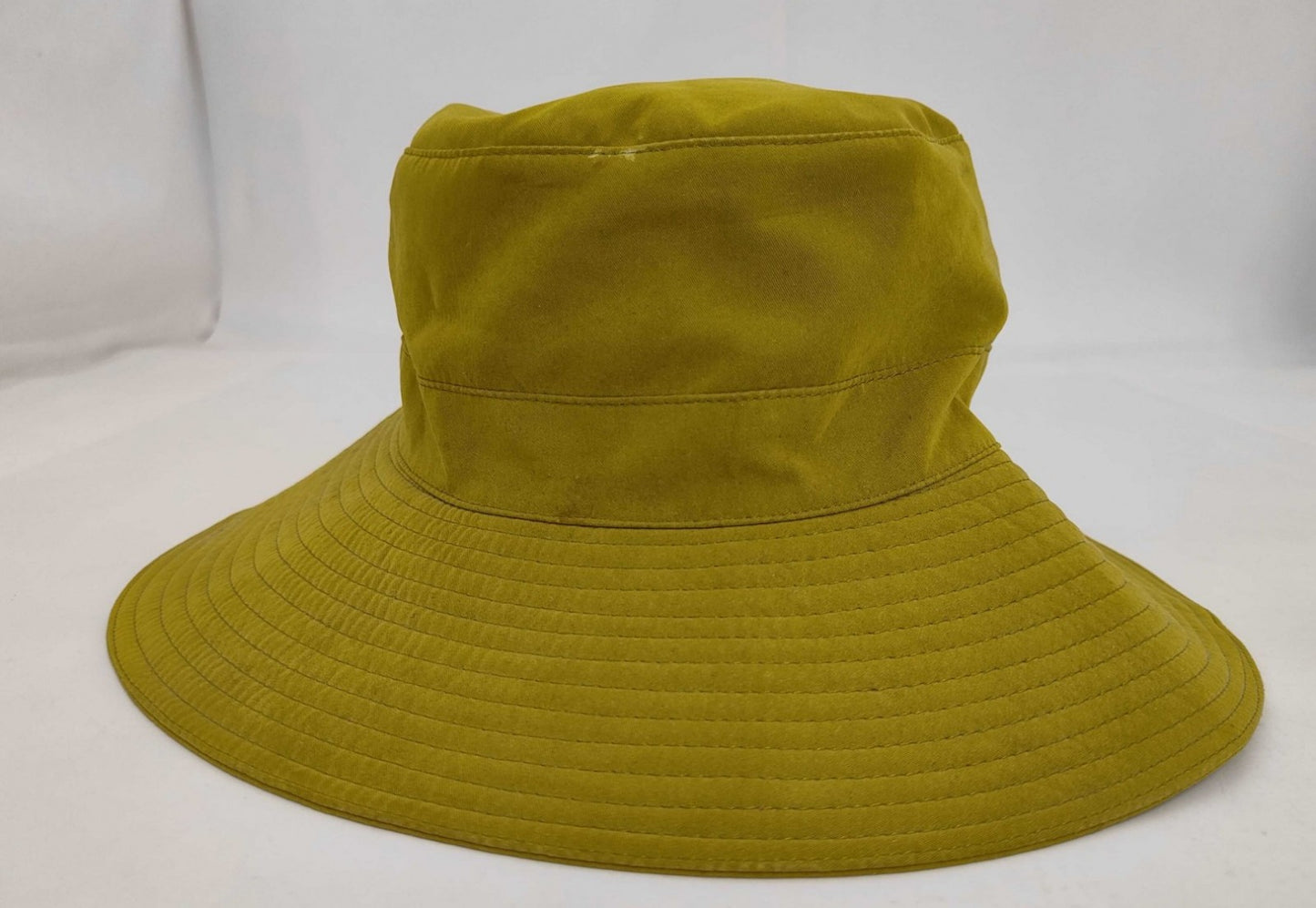 HERMES Bucket Hat Yellow Size 58 Made in France Polyester Nylon