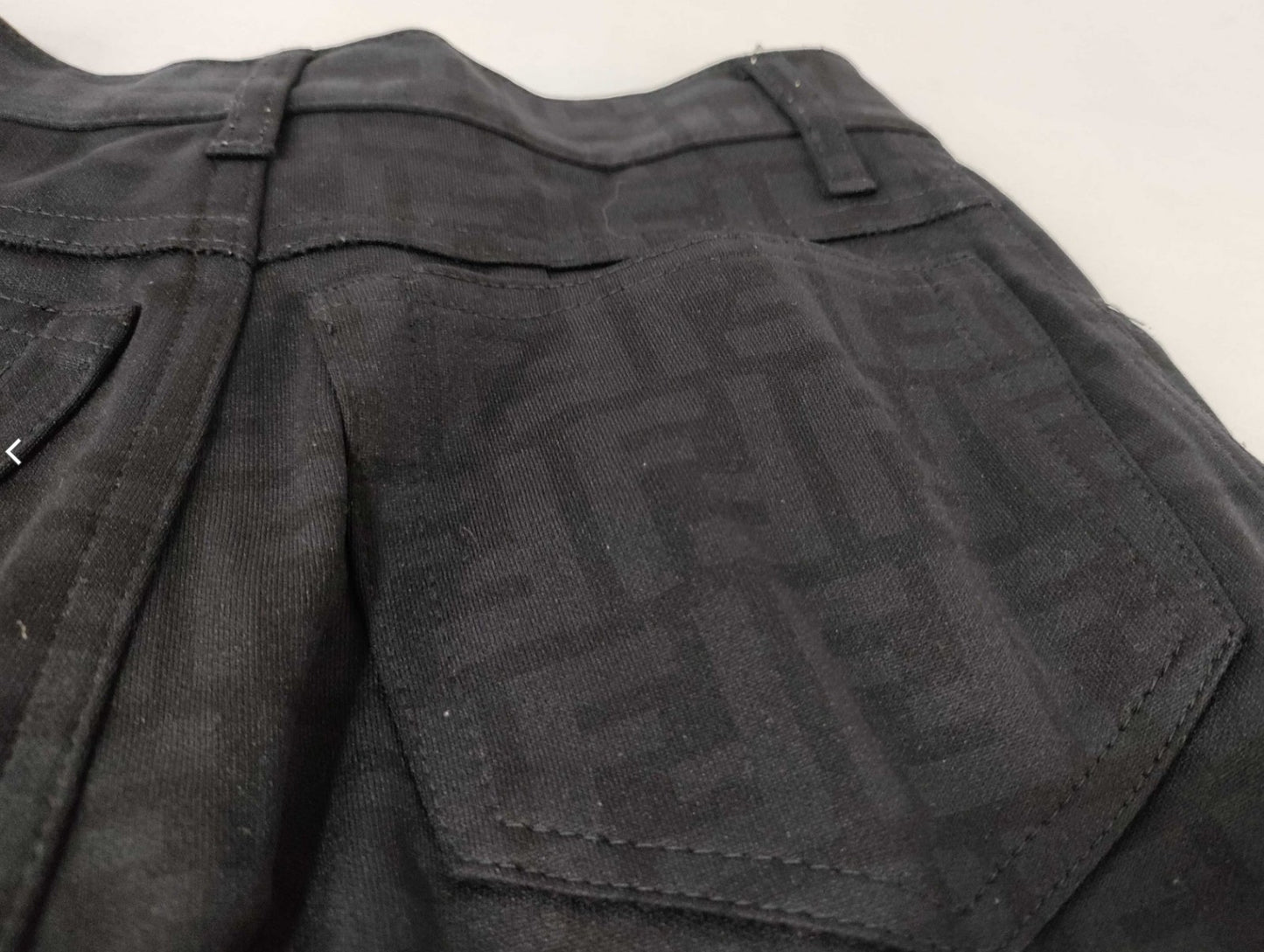 FENDI Jeans Zucca FF Monogram Stretch Pants Black Italy Womens 27