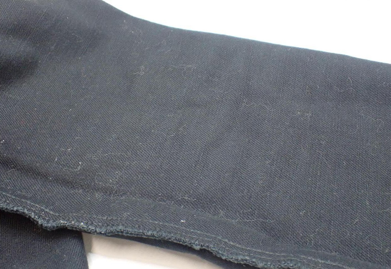 GUCCI Black Cotton Pants GG Logo Satin Belt Size 38 Women's Made in Italy
