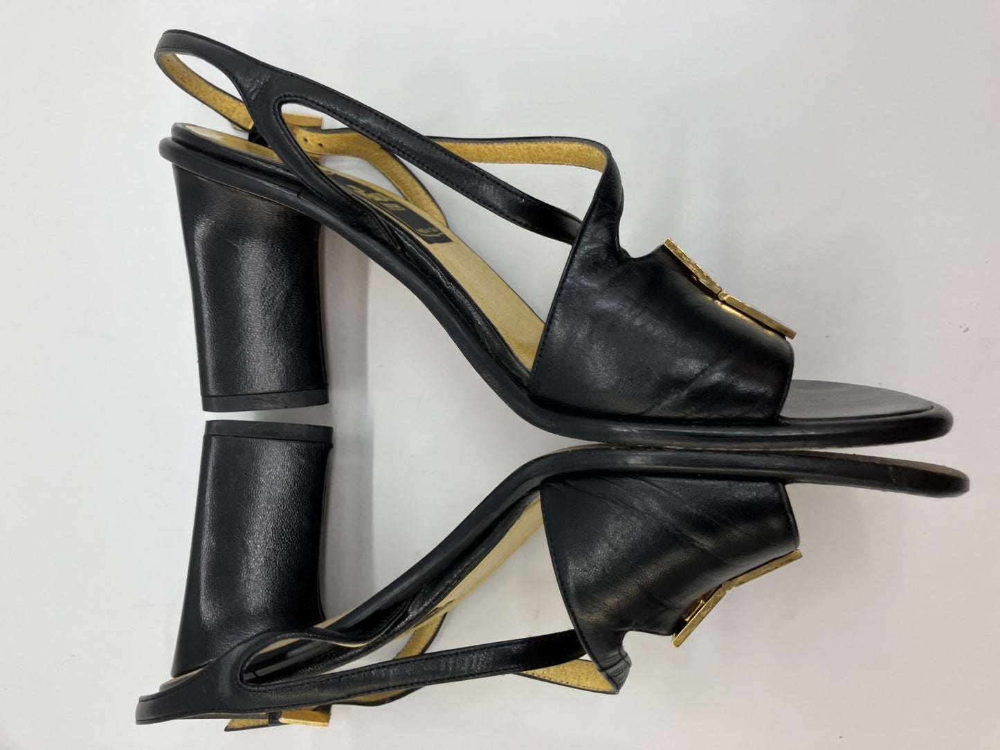 FENDI Sandals 36.5 (US 6.25) (23.1 cm) (9.09 inch) Heel approx. 8 cm Black &amp; Yellow Box included Free shipping 