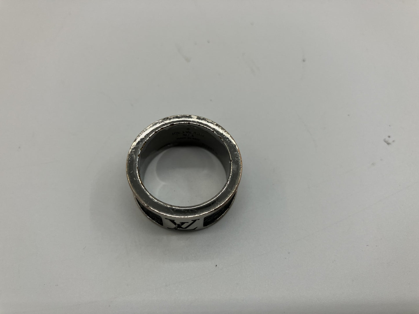 LOUIS VUITTON Burg Monogram 19 (US 9.5)(59) Ring Silver and Black