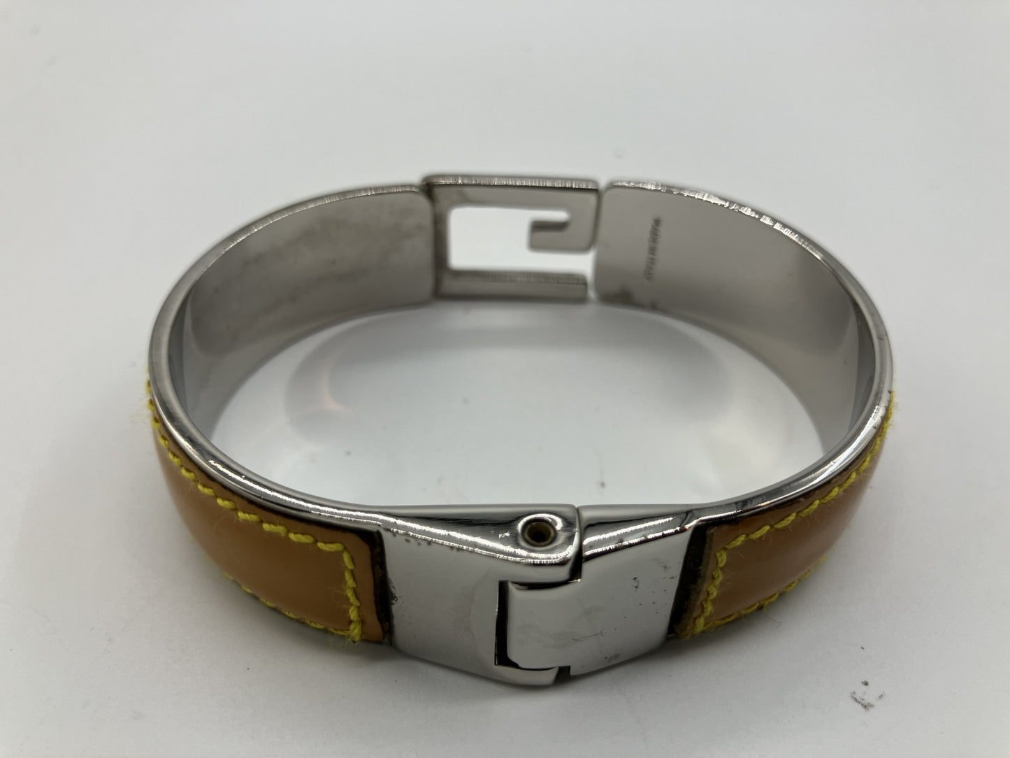 Gucci G logo bangle, silver and yellow, wrist size 18cm 