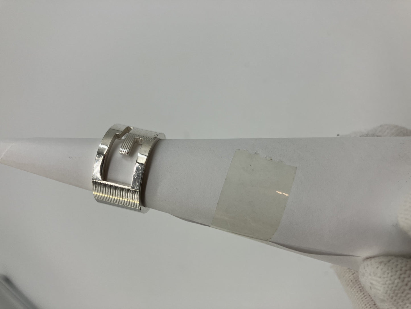 Ｇｕｃｃｉ 指輪 シルバーリング Ｇロゴ ＳＶ９２５ サイズ１５(55)(US 8) リング幅 1.15cm 送料無料