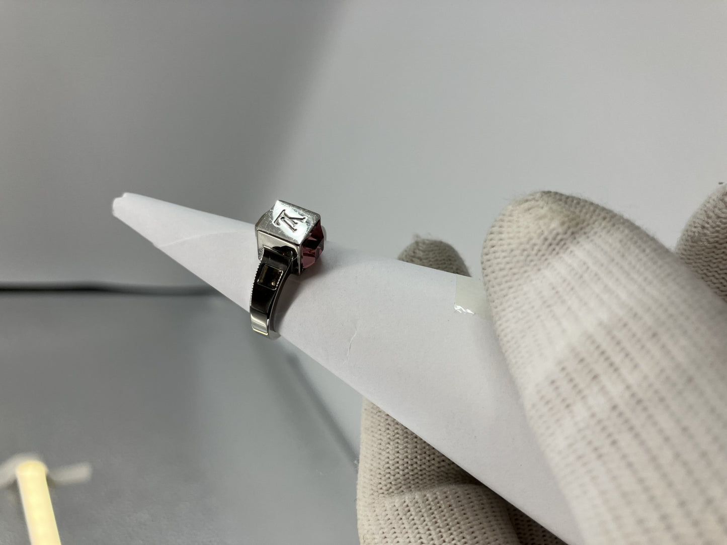 LOUIS VUITTON LV Collier Gamble Silver Ring M65229 GL0163 SizeM(US 6.5)(53)