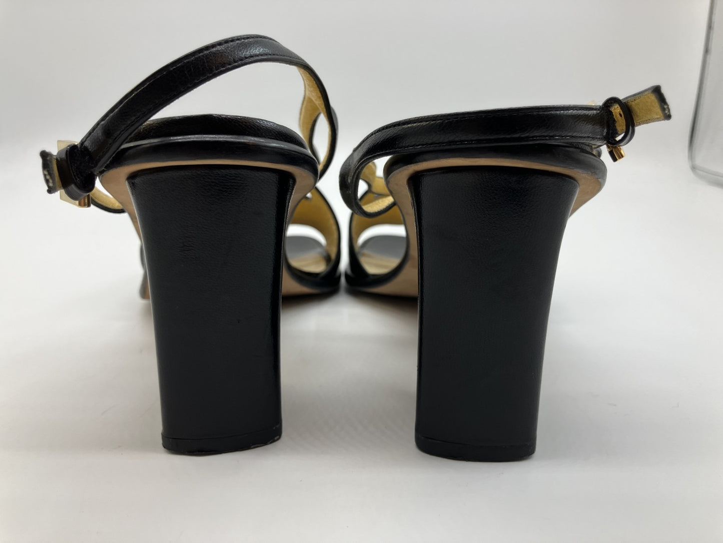 FENDI Sandals 36.5(US 6.25)(23.1cm)(9.09 inch) Heel approx. 8cm Black & Yellow with box