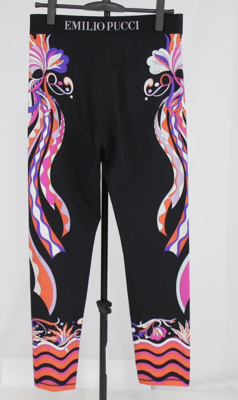 Emilio Pucci 9RWT20 Leggings IT46 FR42 Multicolor Print Stretch Pants Italy