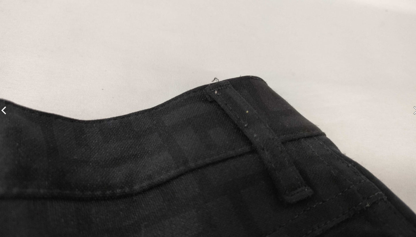 FENDI Jeans Zucca FF Monogram Stretch Pants Black Italy Womens 27