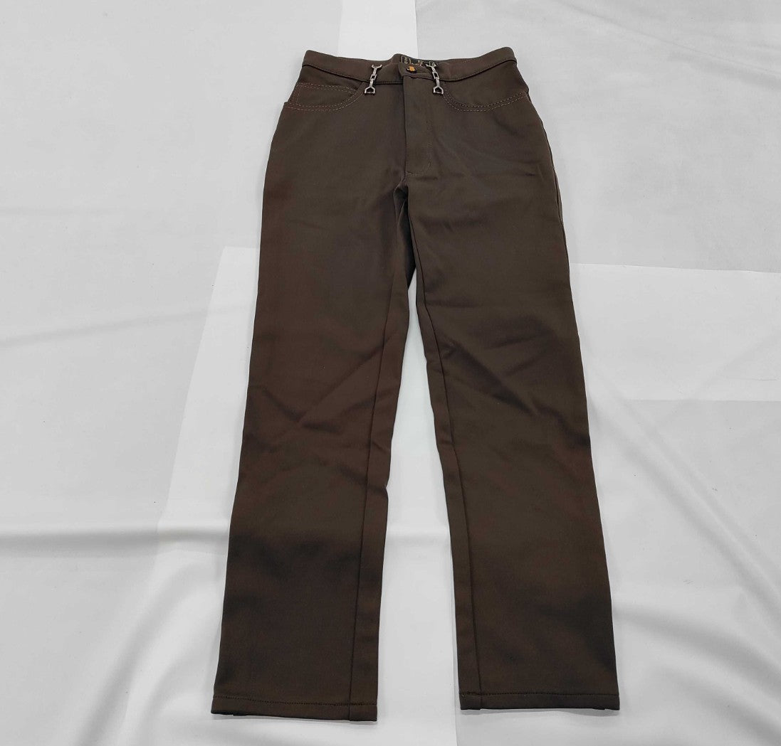 FENDI Jeans Brown Pants Women IT42 Nylon Made in Italy Slim Fit Vintage