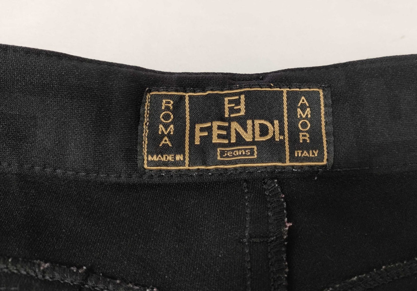 FENDI Jeans Zucca FF Monogram Stretch Pants Black Italy Womens 27