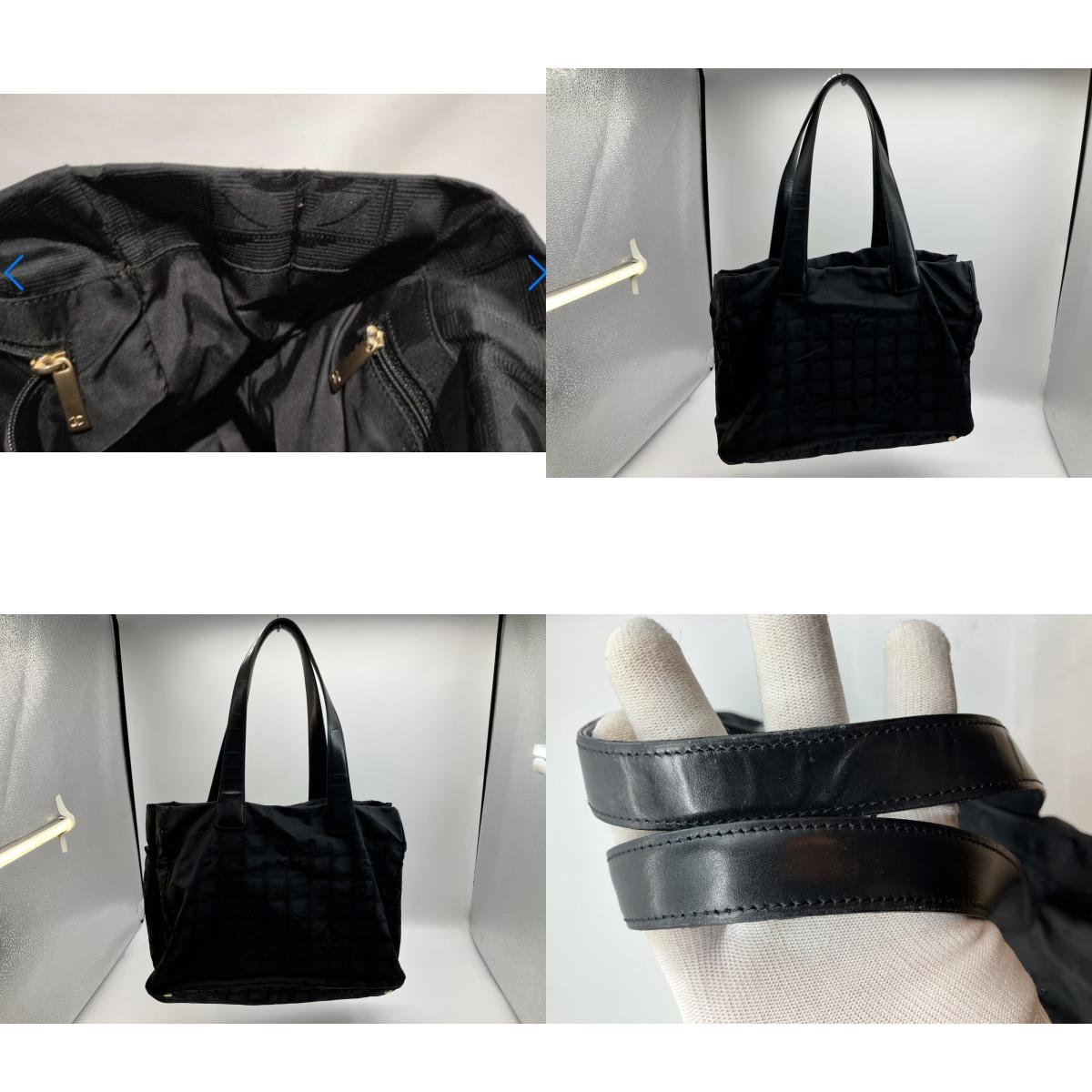 CHANEL New Travel Line Nylon Tote Bag Black Gold Hardware Serial Seal 9497289