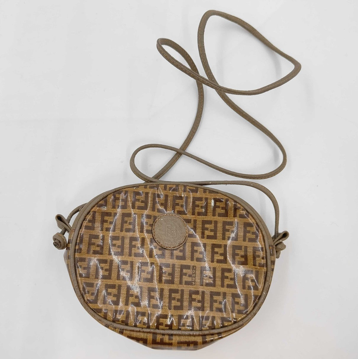FENDI Zucca Mini Shoulder Bag PVC Leather Brown