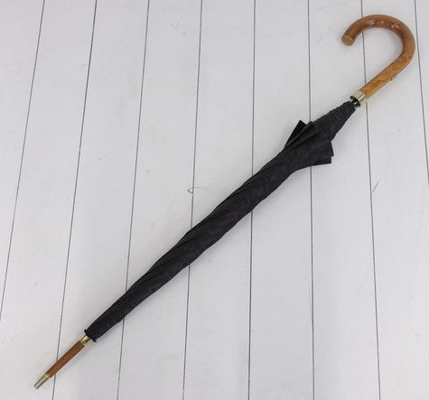Fendi Zucca Pattern Long Umbrella with Wooden Handle, Includes Umbrella Bag, Rib Length: Approx. 57cm, Total Length: 90cm