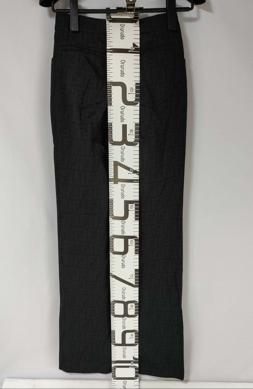 FENDI Jeans Zucca FF Monogram Stretch Pants Black Italy Womens 27