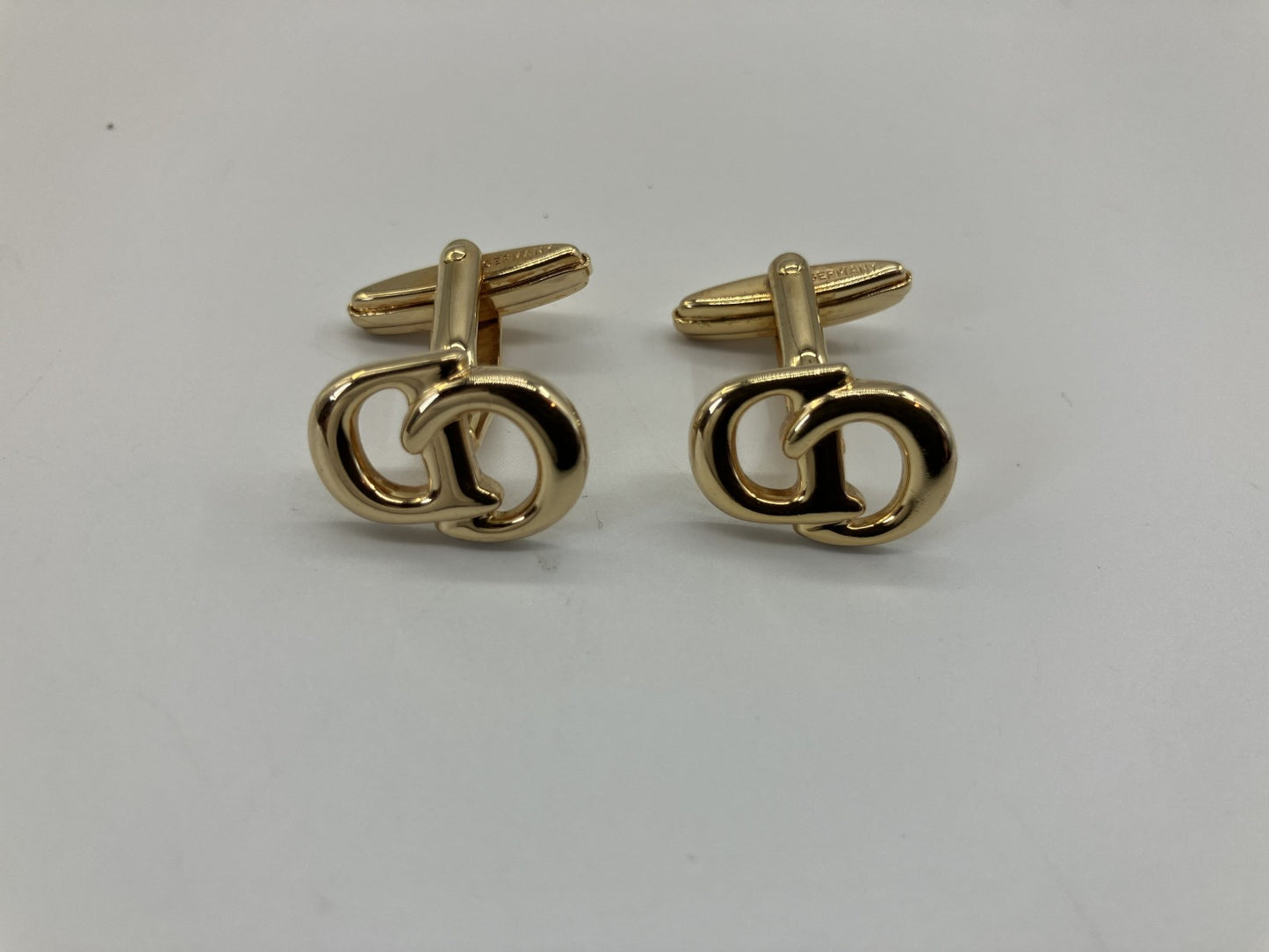 Christian Dior CD Logo Cufflinks Gold