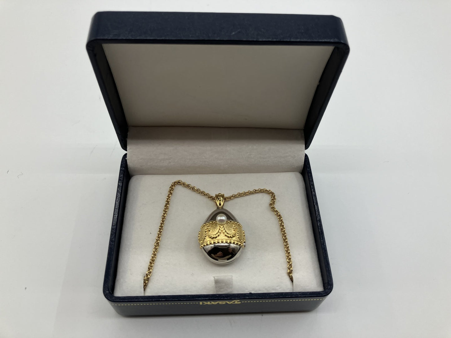 TASAKI Egg 1E20-2180 1P pearl pendant watch, case width 23mm, chain 60cm, with box,
